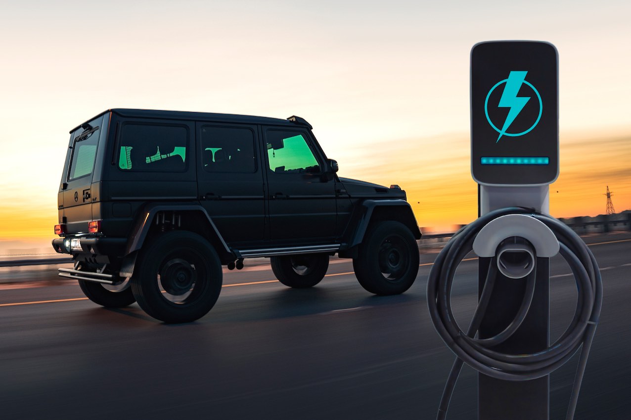 Véhicule 4x4 électrique.