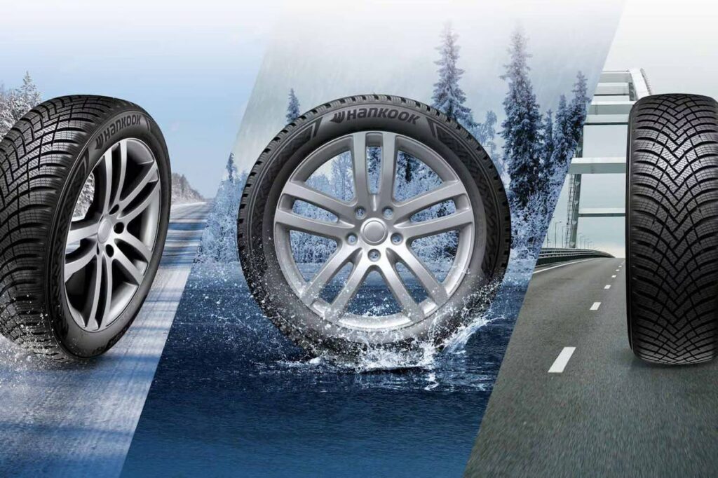 Trois modèles de pneus hiver Hankook.